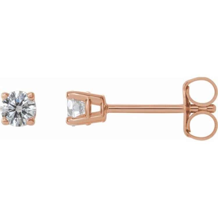 14K Rose 1/4 CTW Natural Diamond Stud Earrings