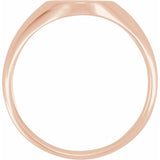 14K Rose 10x8 mm Oval Signet Ring