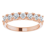 14K Rose 3/4 CTW Natural Diamond Seven-Stone Anniversary Band