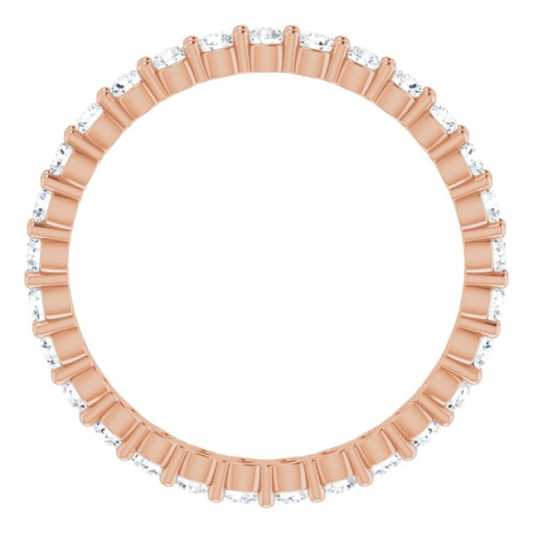 14K Rose 5/8 CTW Natural Diamond Eternity Band Size 4.5