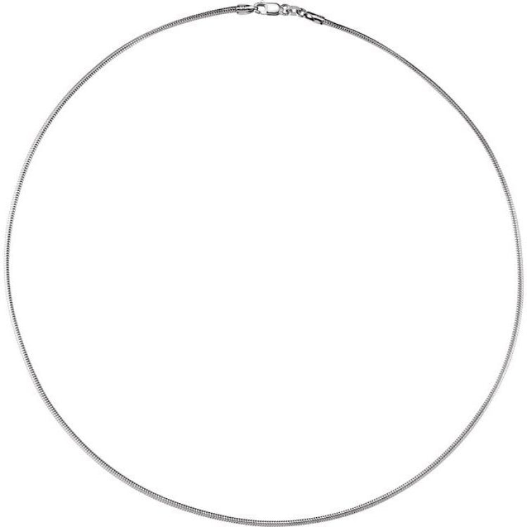Rhodium-Plated Sterling Silver 1.5 mm Snake 16" Chain