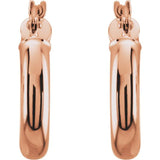 14K Rose 15 mm Tube Hoop Earrings