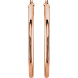 14K Rose 48 mm Tube Hoop Earrings