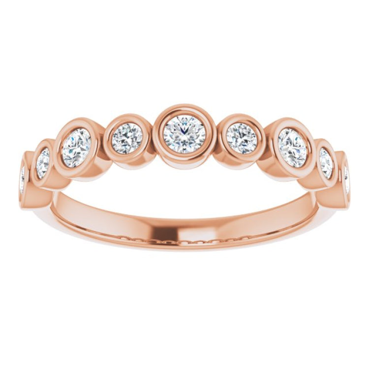 14K Rose 1/2 CTW Lab-Grown Diamond Anniversary Band