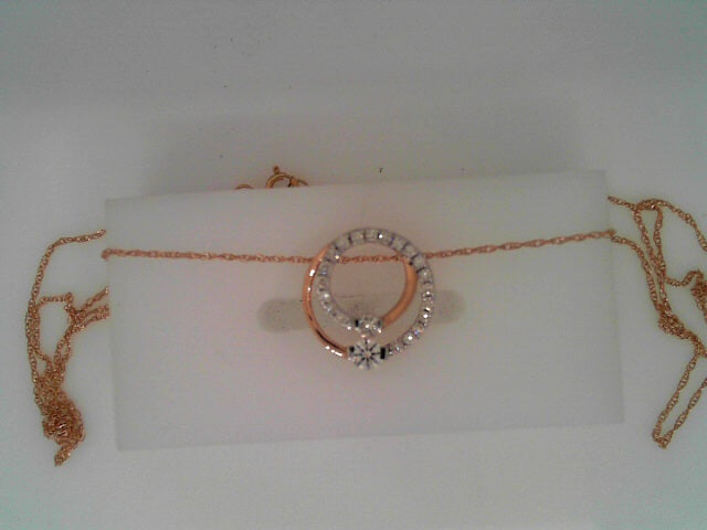 14K RG DIAMOND SWIRL PENDANT 0