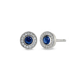 Sterling Silver Micropave Round Simulated Sapphire/September Birthstone EarBirthstone Rings