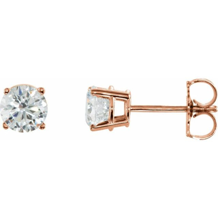 14K Rose 4 CTW Lab-Grown Diamond Stud Earrings