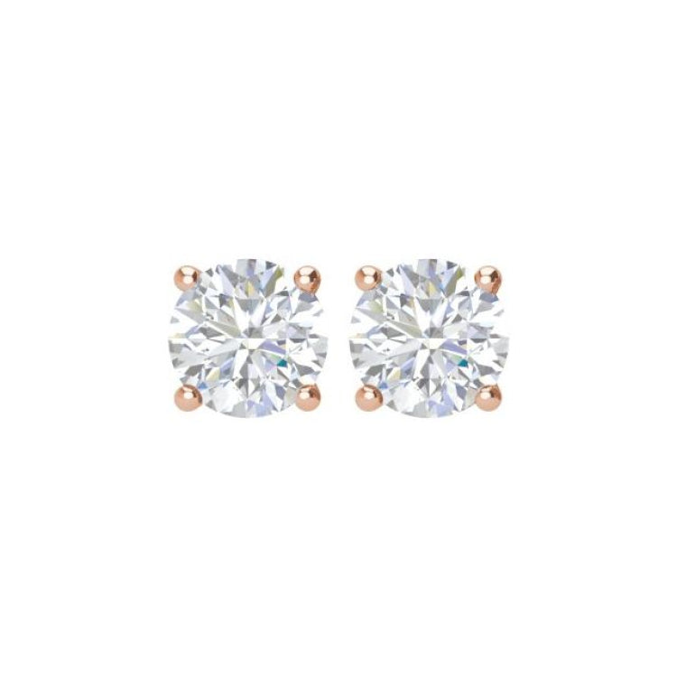 14K Rose 4 CTW Lab-Grown Diamond Stud Earrings