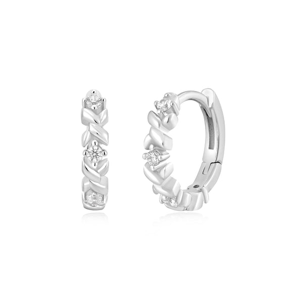 SILVER SPARKLE CROSS HUGGIES
