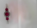 14KT WG DIAMOND AND RUBY RING,
