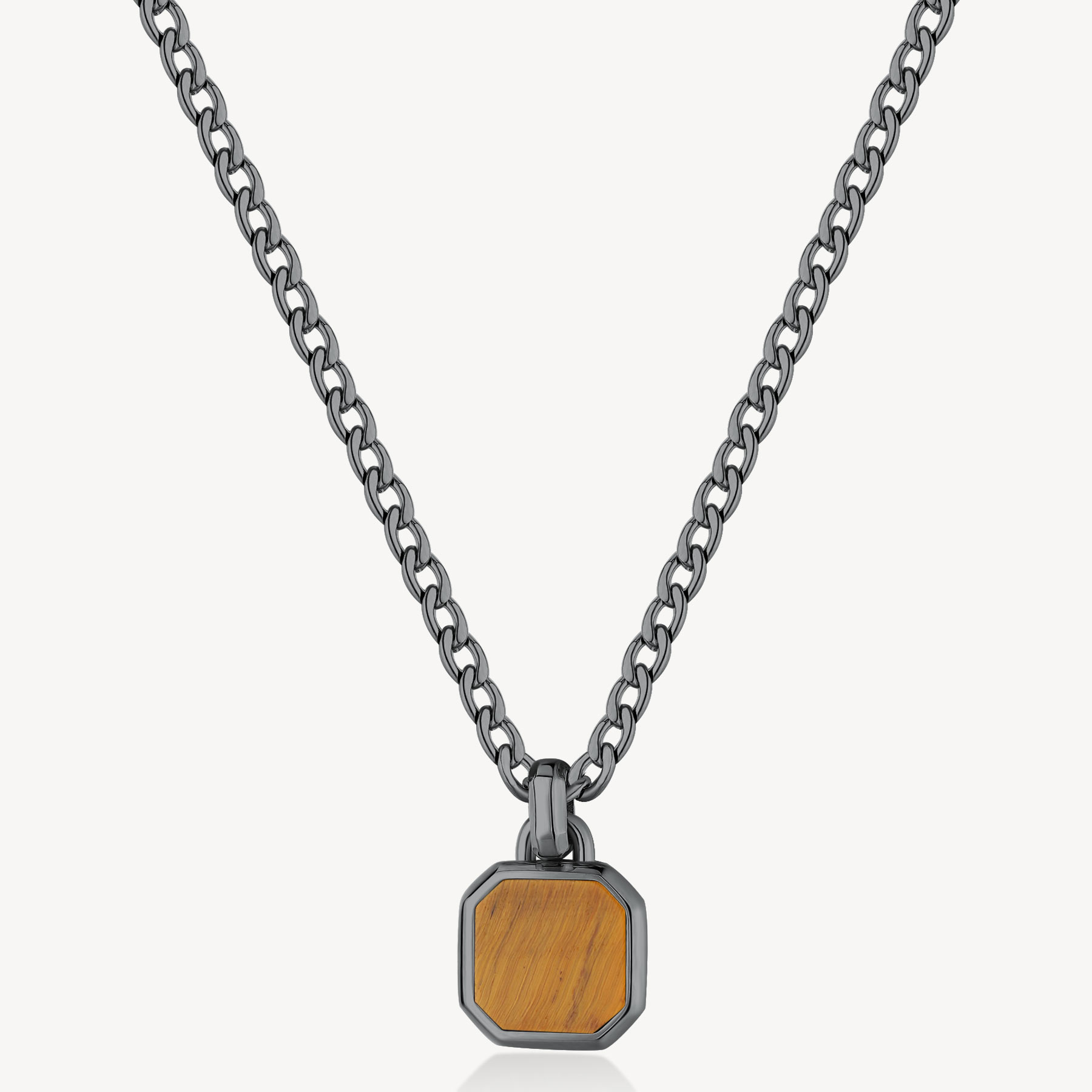 INK NECKLACE GUN METAL TONE CU