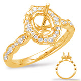 14 Kt Yellow Gold Halo - Oval Engagement Rings