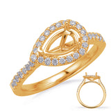 Yellow Gold Halo Engagement Ring