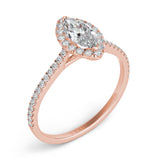 14 Kt Rose Gold Halo - Marquise Engagement Rings