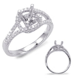 14 Kt White Gold Bypass Engagement Rings