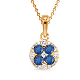 Yellow Gold Sapphire & Diamond Pendant