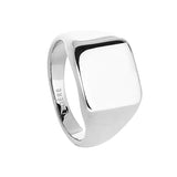 Stainless Steel Square Signet Ring  - Size 9