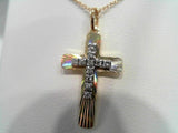 10K YW DIAMOND CROSS PENDANT 1