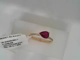 14KYG PEAR RUBY & DIA RING, 12