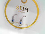 SS DANGLE EARRINGS WITH BLUE/Y