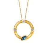 14KY - C BLUE TOPAZ AND DIA PE