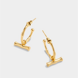GOLD COATED BAMBOO HOOP EARRIN