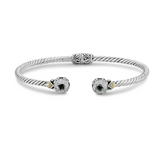 SS/18K 7MM ROUND WHITE TOPAZ T