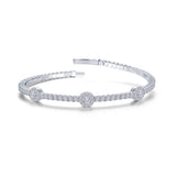 2.90 CTW Halo Station Flexible Tennis Bracelet