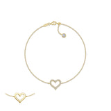Reversible Cut-Out Heart Bracelet