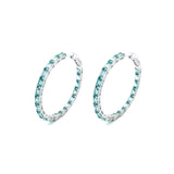 45 Mm Fancy Lab-Grown Sapphire Hoop Earrings