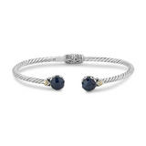 SS/18K 7MM ROUND BLUE SAPPHIRE