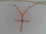 14KYG DIA CROSS PENDANT (.05D)
