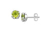 SS 7MM ROUND PERIDOT STUDS