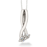 10KT .12CT (2) DIA TWIST PENDA