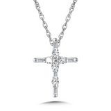 10KWG DIA CROSS PENDANT, 1/10C