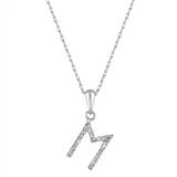 14KWG DIA INITIAL PENDANT - M