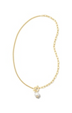LEIGHTON PEARL CHN NCK GOLD WH