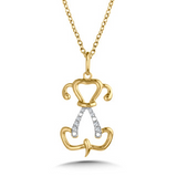 10KY DIA DOG PENDANT, 1/20CTW