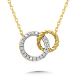 10KYG DIA TWO CIRCLE PENDANT,