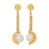 SS & YG PLATED FW PEARL LONG D