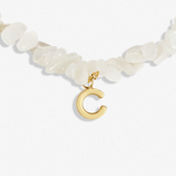 CRYSTAL ALPHABET C  - GOLD TON