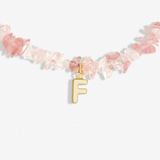CRYSTAL ALPHABET F  - GOLD TON