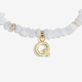 CRYSTAL ALPHABET Q  - GOLD TON