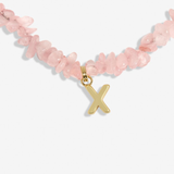 CRYSTAL ALPHABET X  - GOLD TON