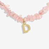 CRYSTAL ALPHABET D  - GOLD TON
