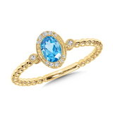 14KYG DIA & BLUE TOPAZ RING 1/