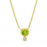 14KYG 4MM BSTONE W/ DIA NECKLA