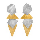 SS & YG PLATED GEOMATRIX EARRI