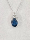 GEN SAPPHIRE PENDANT ON 18" 14