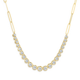 14KYG DIA BEZEL LINK NECKLACE
